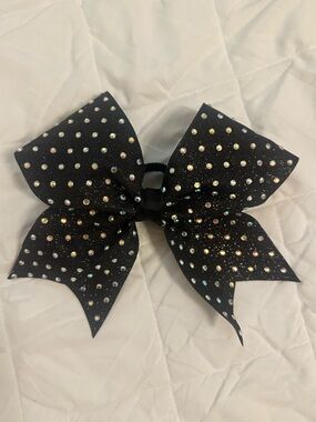 Black Rhinestone Sparkle Cheer Bow